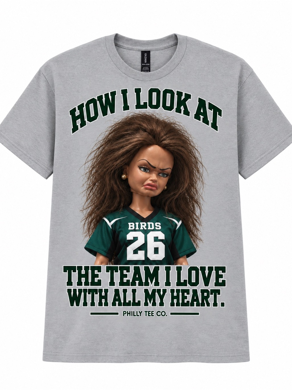 Gray 'How I Look At The Team I Love' Graphic T-Shirt - EAGLES 🦅 S-5xl